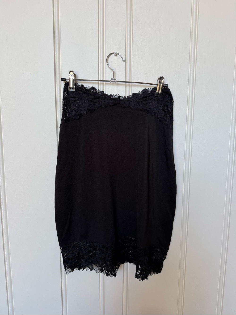 Free People Black Lace Trim Slip Skirt